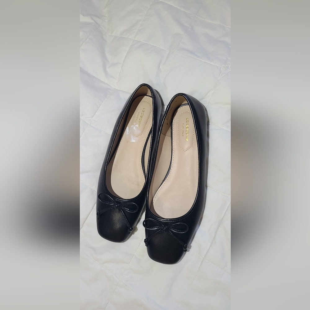 Black Women's Flats Squatre Toe - Picture 6 of 8